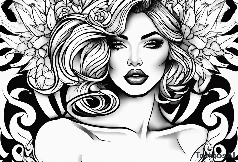 sexy lips dripping tattoo idea