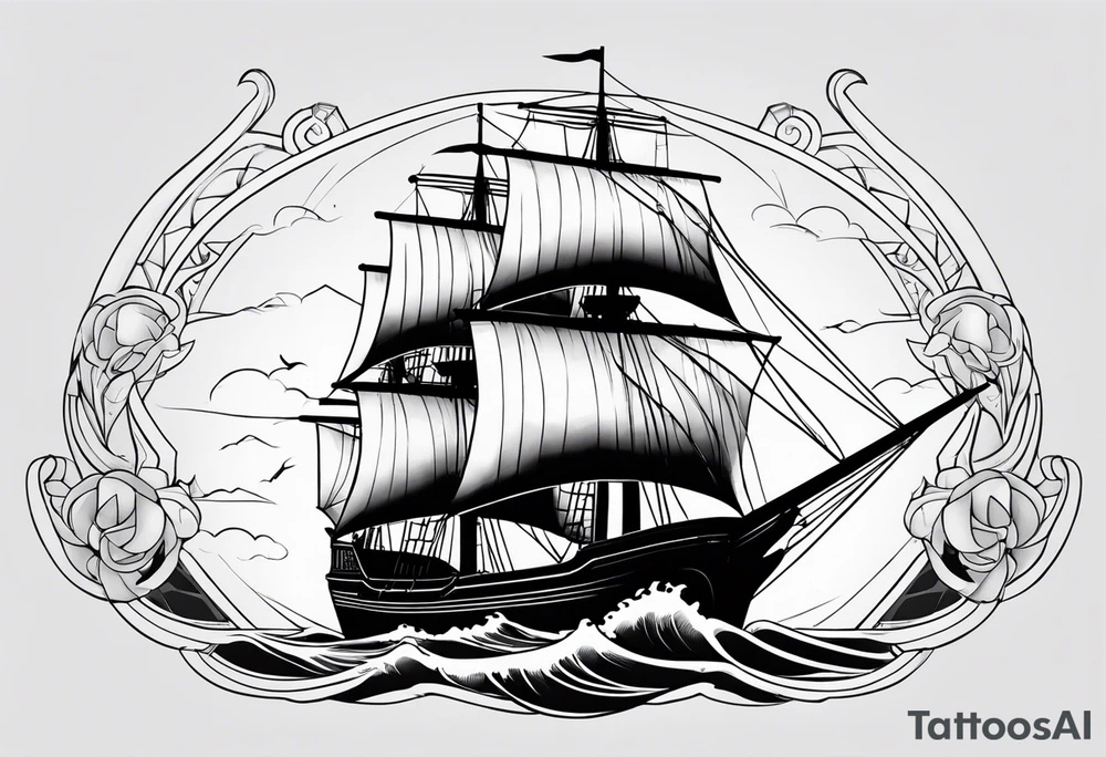 black ship tattoo idea