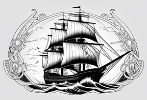 black ship tattoo idea