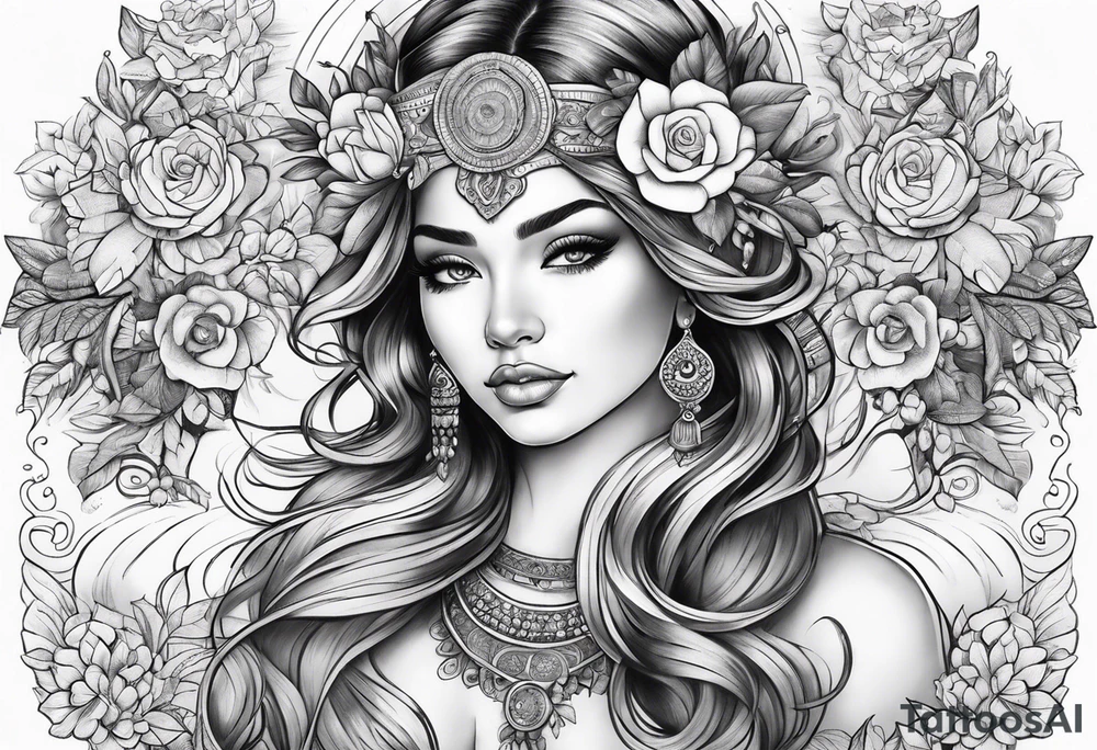 Representation of abundance of love, wealth, and fulfillment tattoo idea