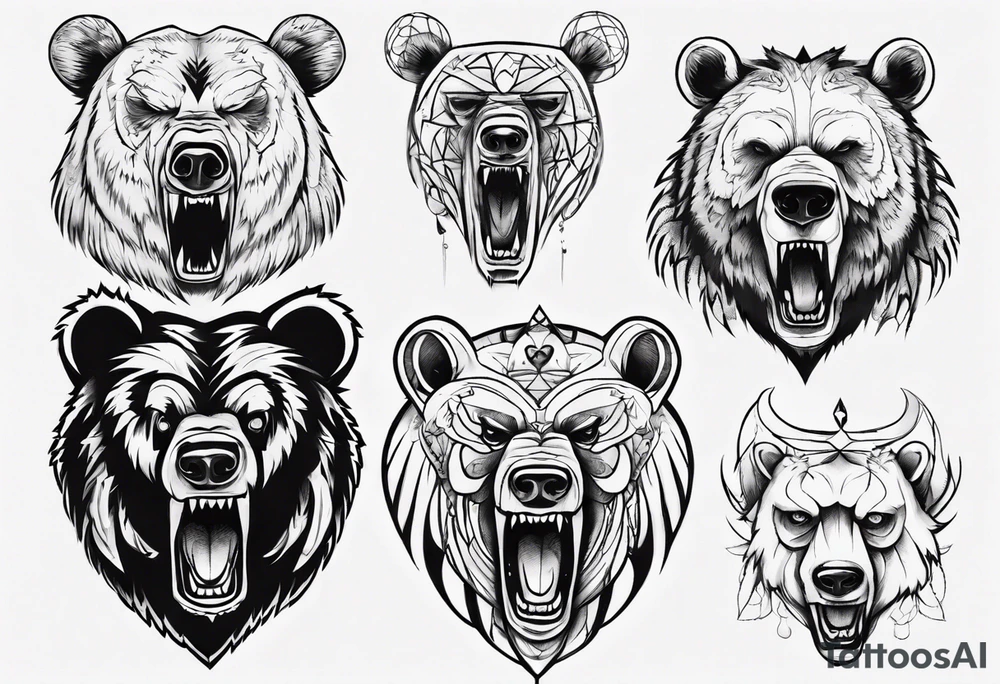 Fierce bear tattoo idea