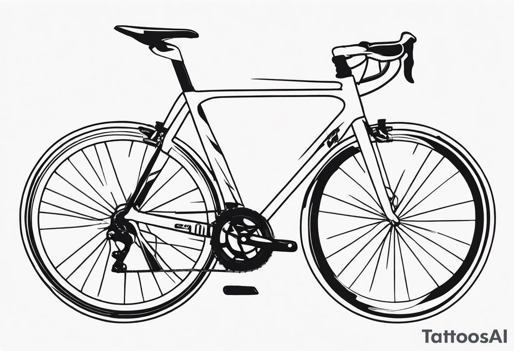 Full arm sleeve , road bicycle, black and white, color accents, fine line tattoo idea