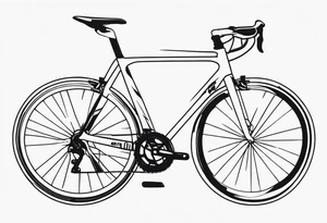 Full arm sleeve , road bicycle, black and white, color accents, fine line tattoo idea