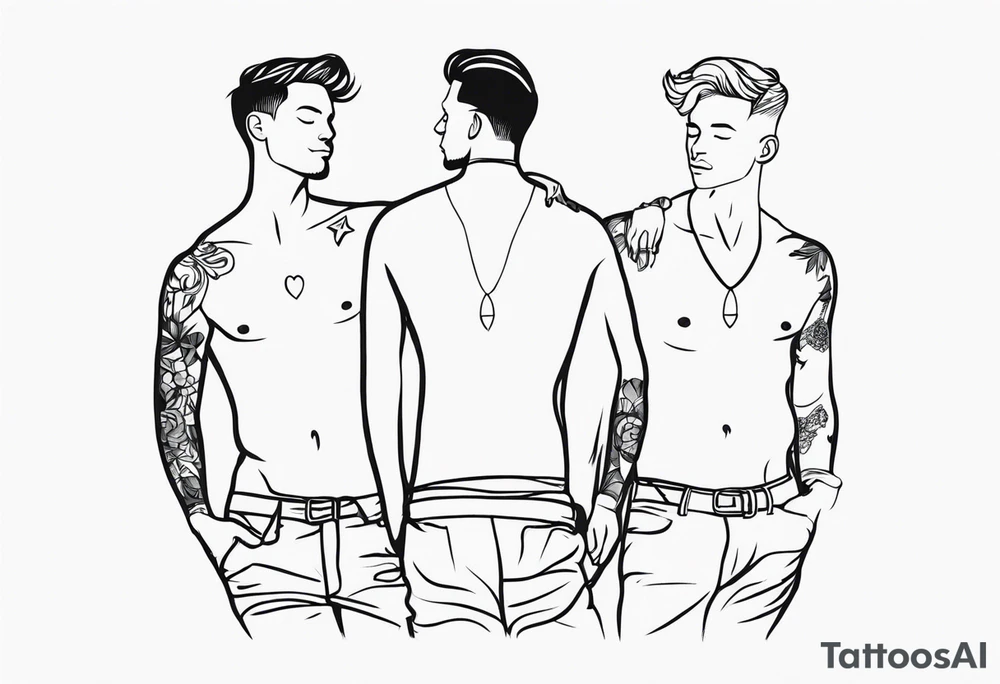 Gay men outline tattoo idea