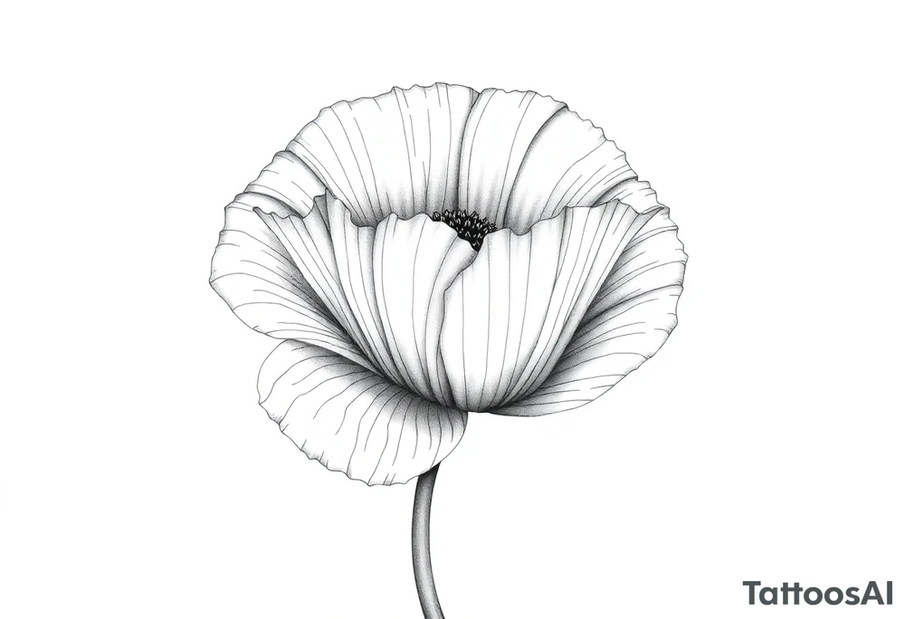 Large poppy flower tattoo idea