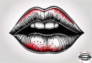 A lip print with the inscription "Kiss my a$$" tattoo idea