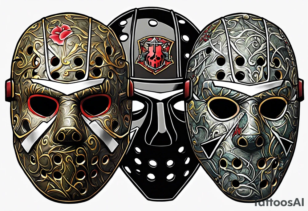 Friday the 13th Jason mask, Japanese art tattoo idea