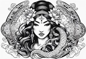 Aquarius and cancer merging together as one tattoo idea
