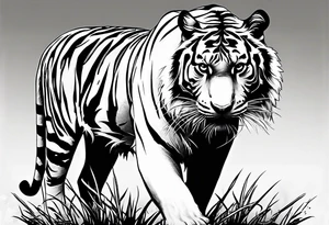 tiger staring ahead tattoo idea