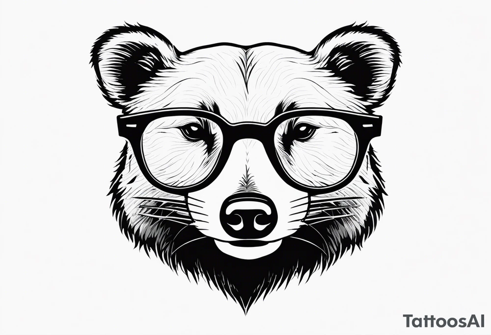 badger with glasses on tattoo idea