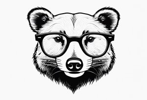 badger with glasses on tattoo idea