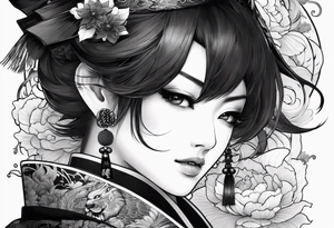 I want this japanese text but in cool art style 天下無双 tattoo idea