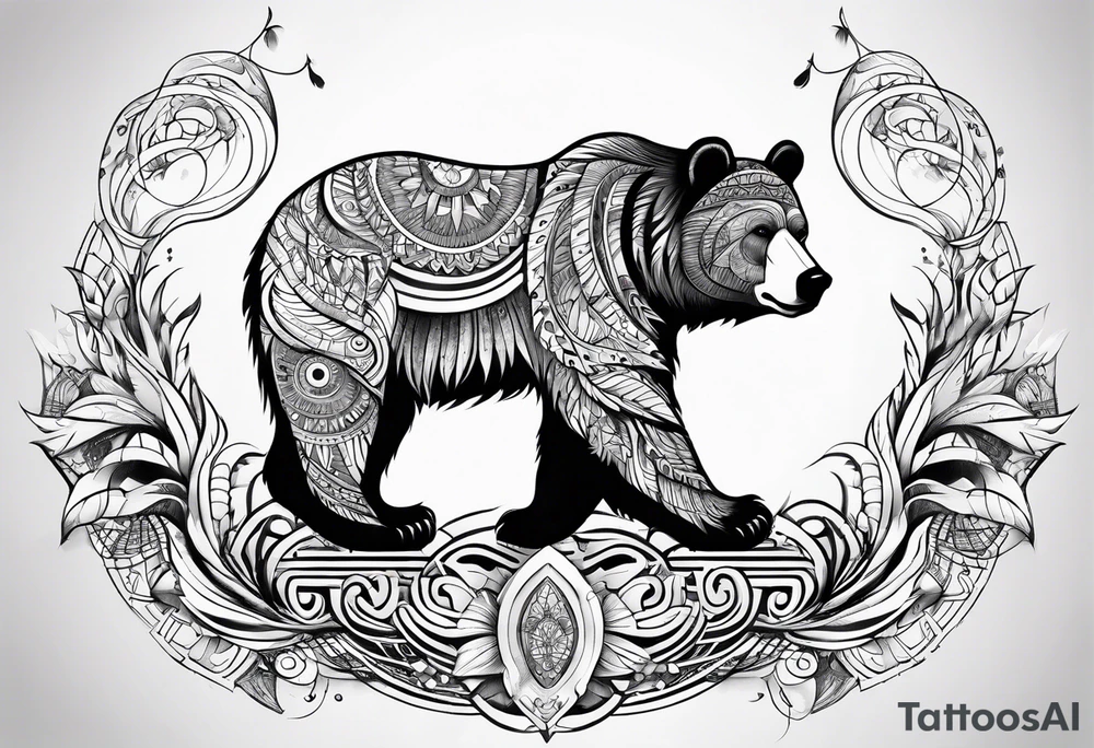 Cosmic bear tattoo idea