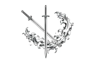 Life, sword, ambition, relentless, happiness tattoo idea