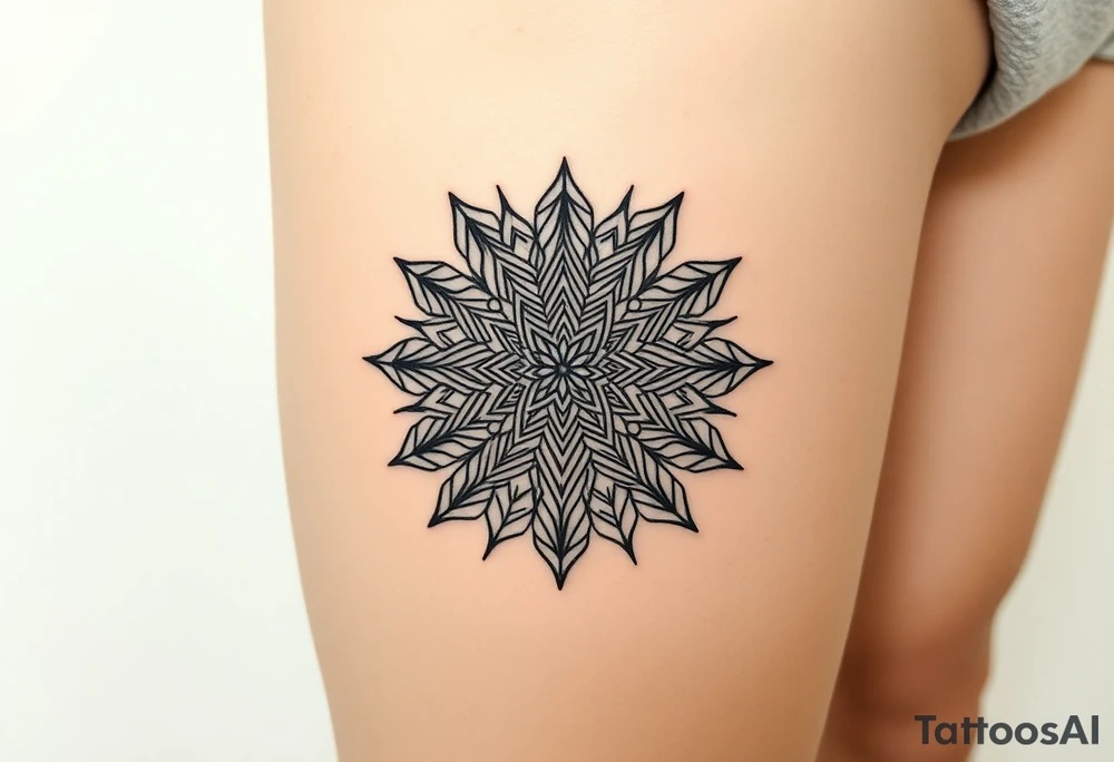 intricate mandala with sacred geometry and cosmic elements tattoo idea