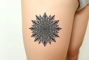 intricate mandala with sacred geometry and cosmic elements tattoo idea