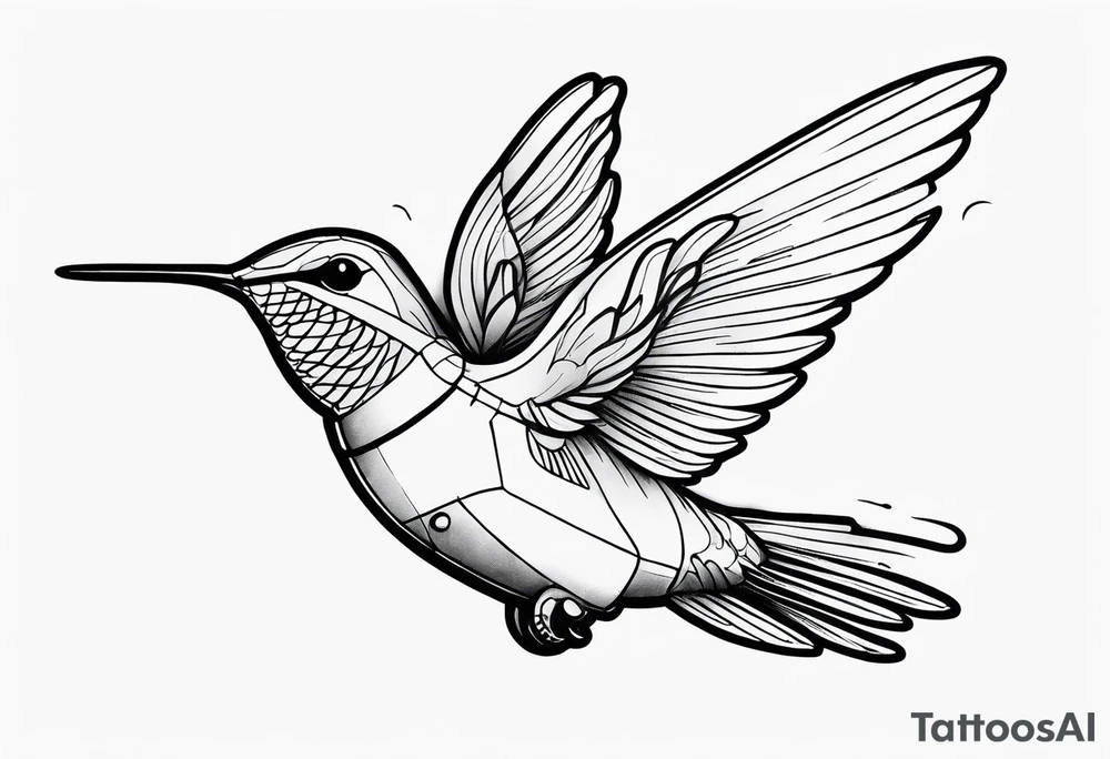 astronaut riding a hummingbird tattoo idea