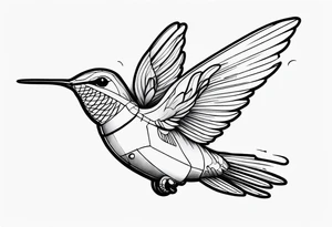 astronaut riding a hummingbird tattoo idea