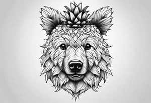 Cute Pineapple bear tattoo idea