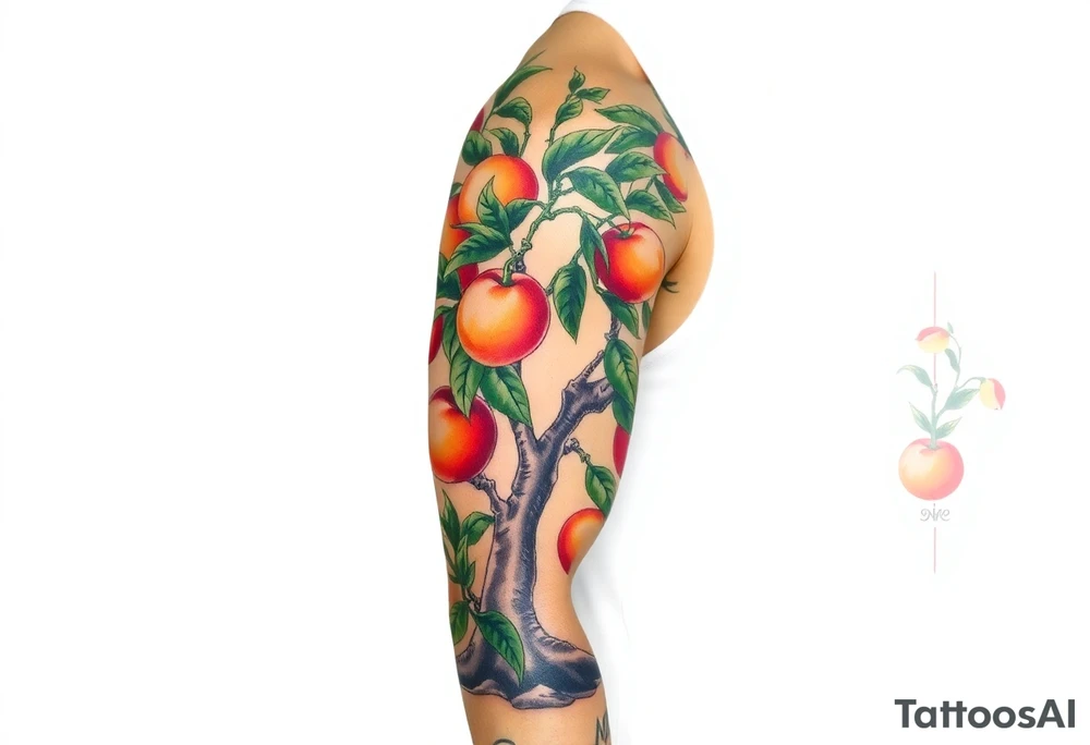 Pepper plant peach tree tattoo idea