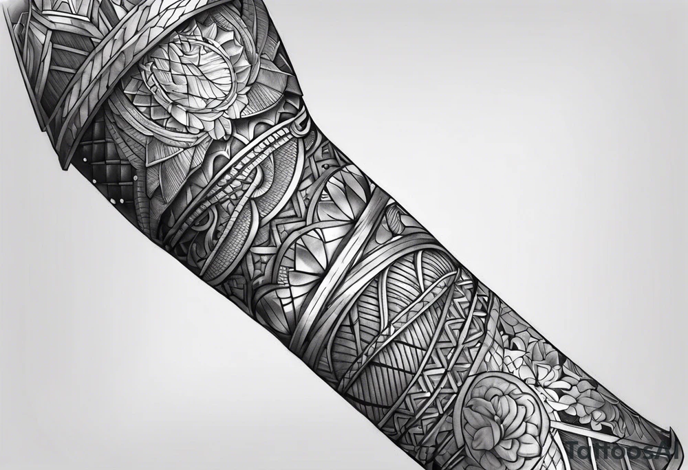 scale armor arm tattoo idea