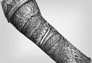 scale armor arm tattoo idea