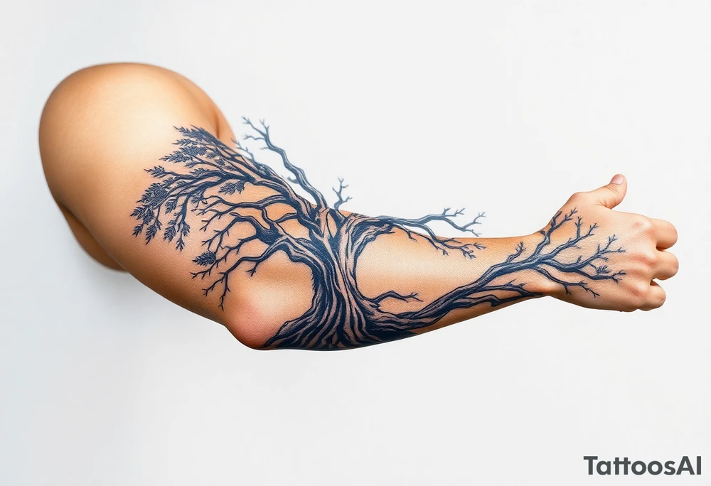 Tree covering entire arm/hand tattoo idea