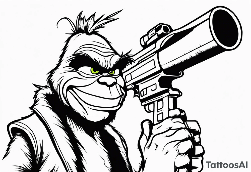 grinch with a bazooka tattoo idea