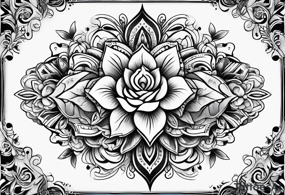 Moko with only flowers and patterns tattoo idea