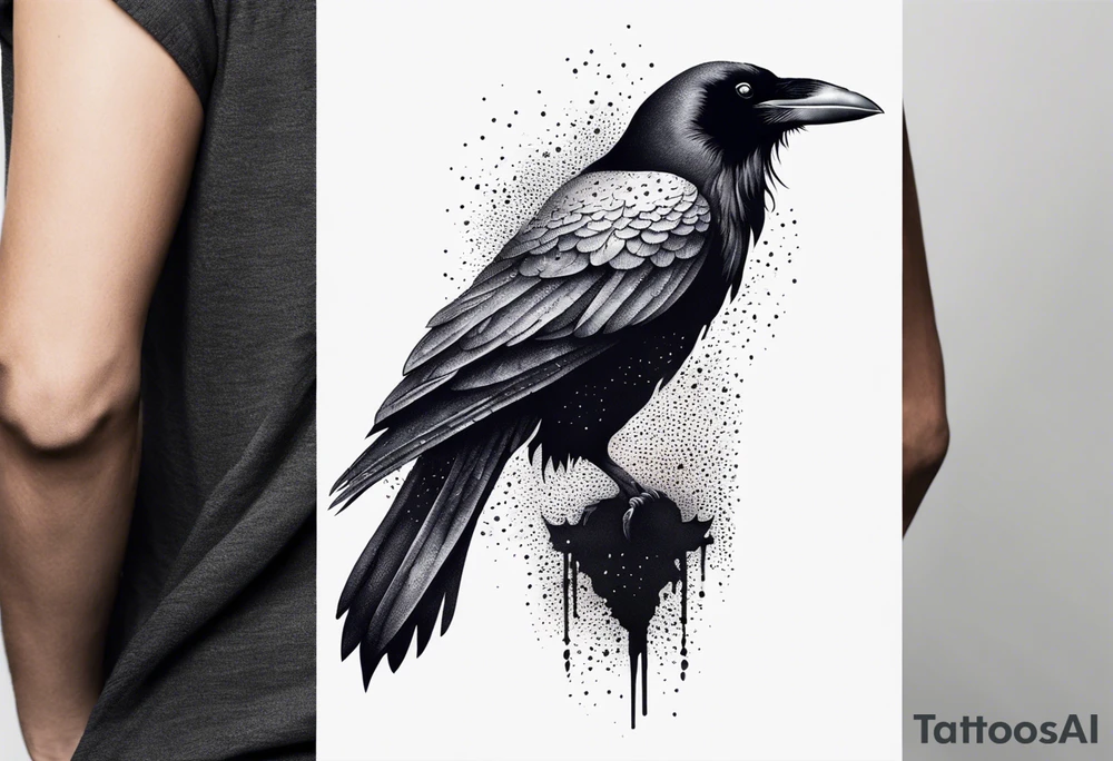 tall Raven tattoo idea