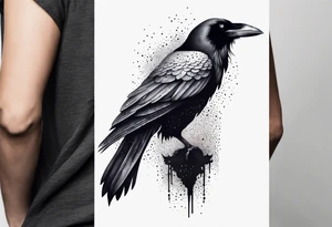 tall Raven tattoo idea