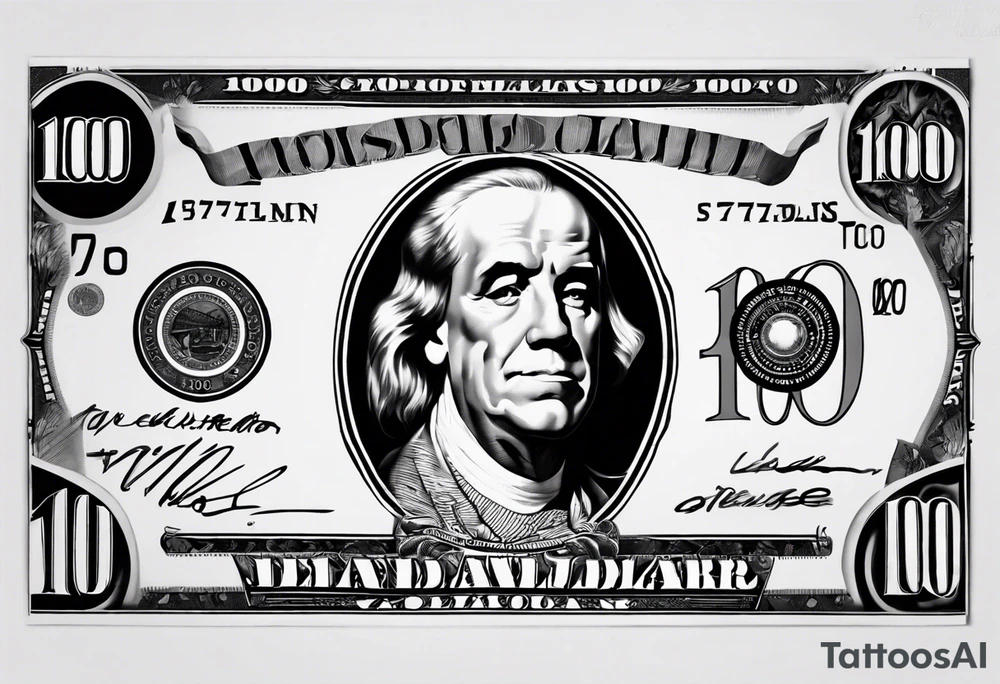 100 dollar bill tattoo idea