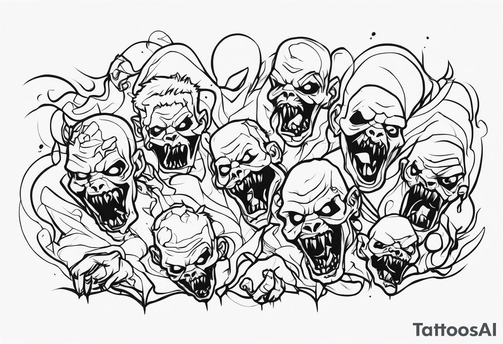 zombies crawling tattoo idea