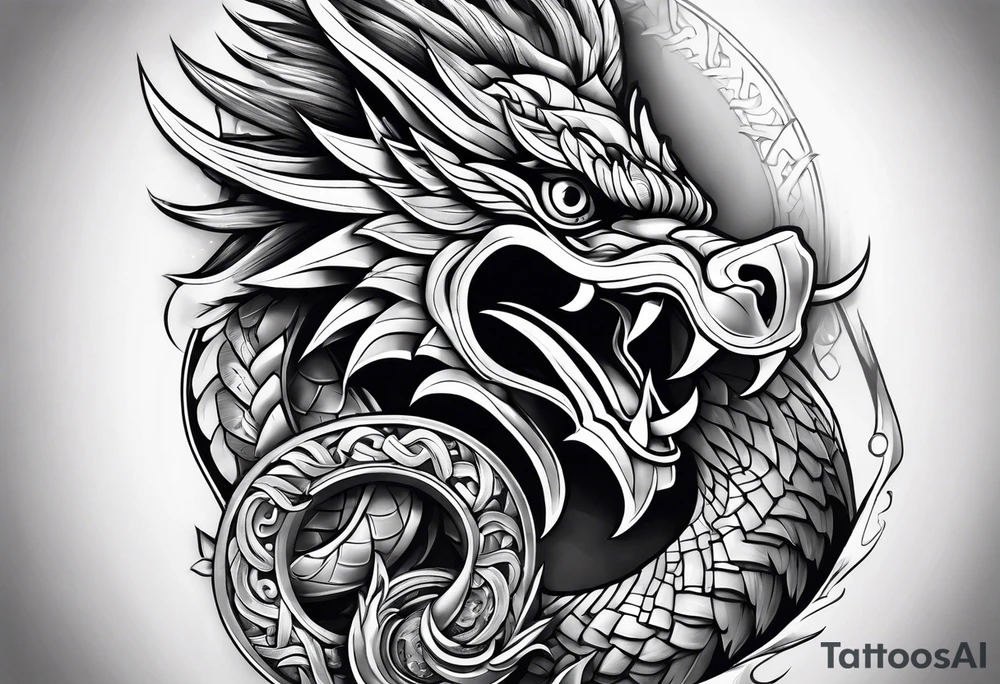 quetzalcoatl sleeve tattoo idea