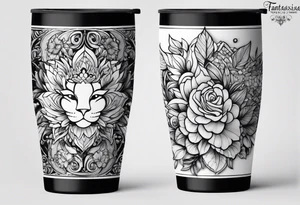 20 oz tumbler, personalized, fantasia, flowers, dreamscape tattoo idea