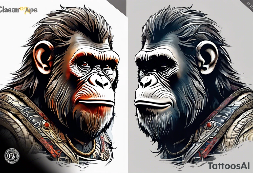 Caesar from the movie planet of the apes tattoo idea