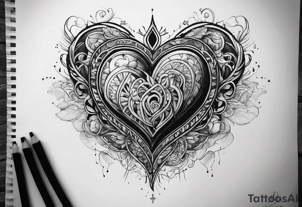 I want a tattoo on my heart and the story behind it is when I was born I had no heartbeat, show the symbol of no heart beat. Eventually my mom didn’t give up and God saved my life tattoo idea