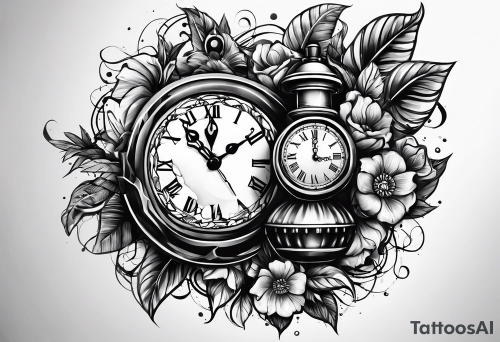 Grenade and clock tattoo idea