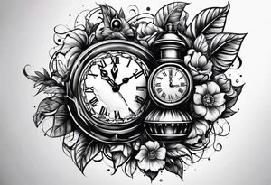Grenade and clock tattoo idea