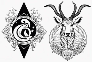 Couple's tattoos capricorn and aquarius tattoo idea