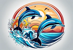 dolphin logo tattoo idea