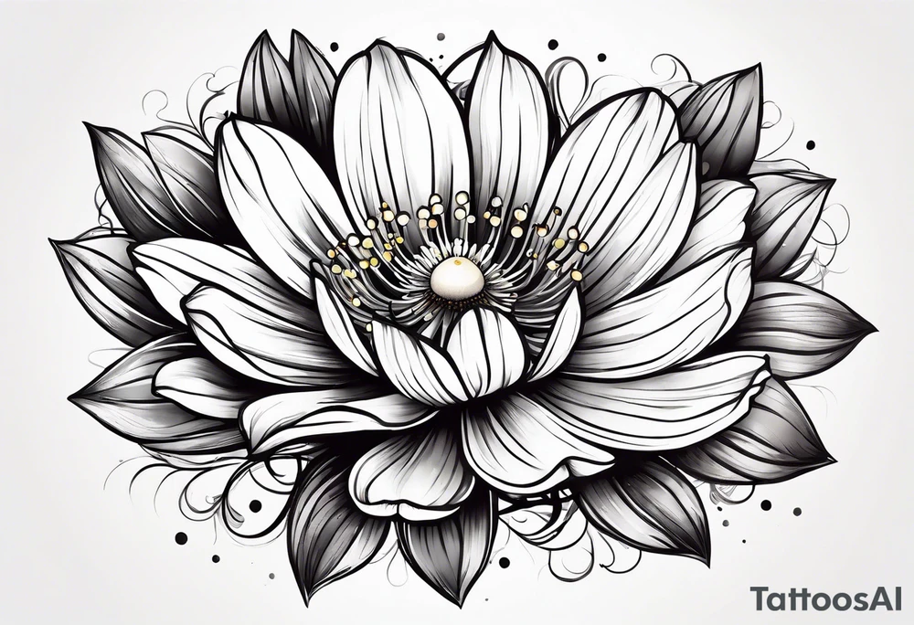 cosmos flower design tattoo idea