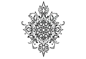 mytical shaman and witch ancient ornament with rhyme tattoo idea