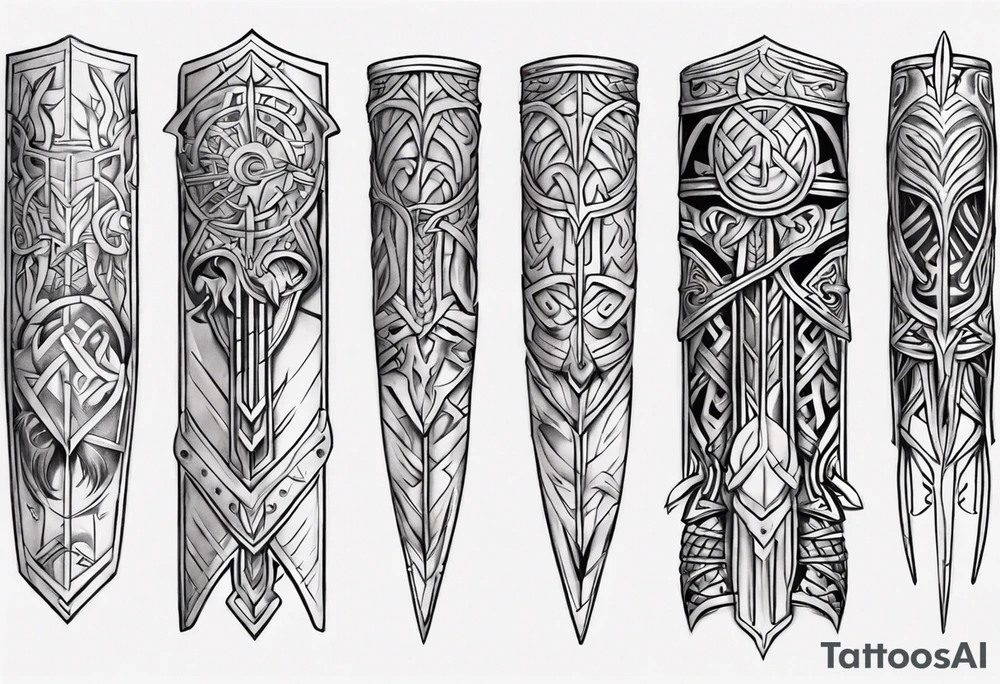 Viking leg armor tattoo idea