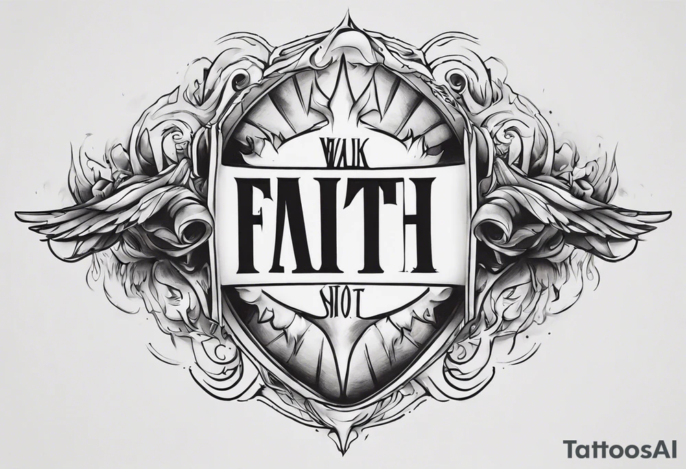 Horizontal inner bicep tattoo. “walk by faith, not by sight” modern tattoo tattoo idea