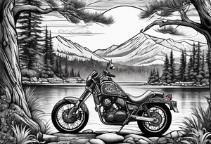 Dirt bikes, camping, fishing tattoo idea