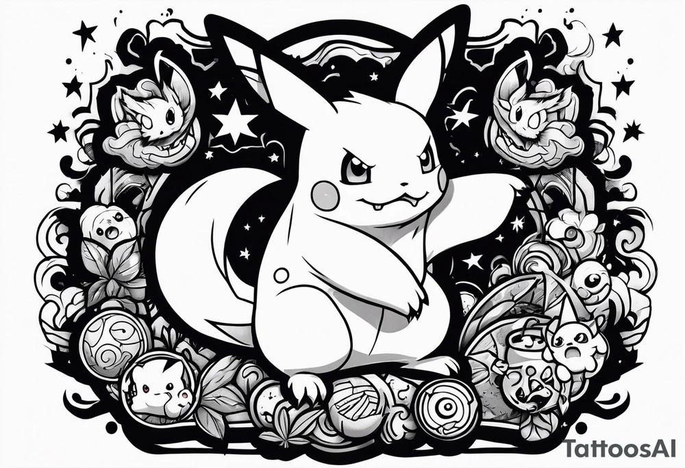 Pokémon horror tattoo idea