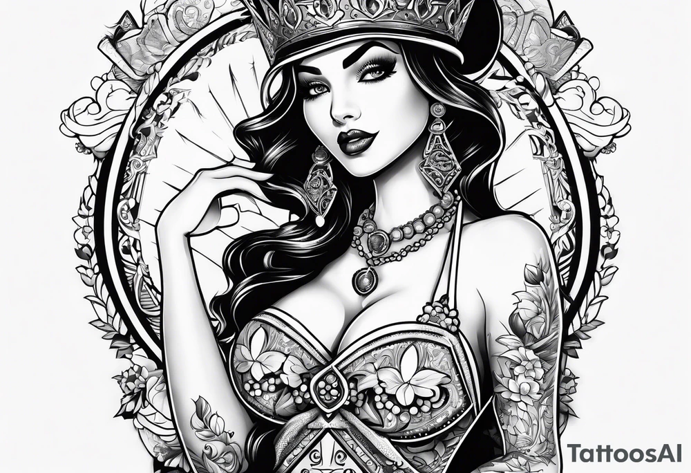 queen of spades  bikini tattoo idea