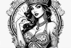 queen of spades  bikini tattoo idea