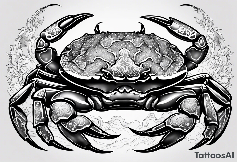 Crab con numero 69 nelle chele tattoo idea